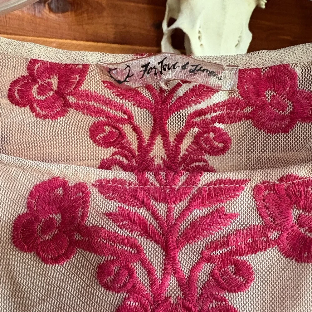 For Love And Lemons Pink Floral Embroidered Dress - Picture 5 of 6